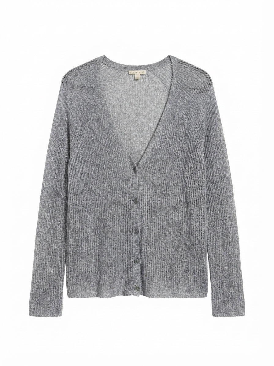 Eileen Fisher · Loose Knit Cardigan · Medium · Gray