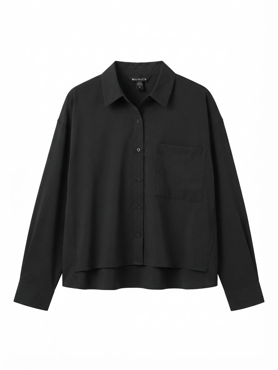 Athleta · Active Top Button Up w/ Chest Pocket · Medium · Black