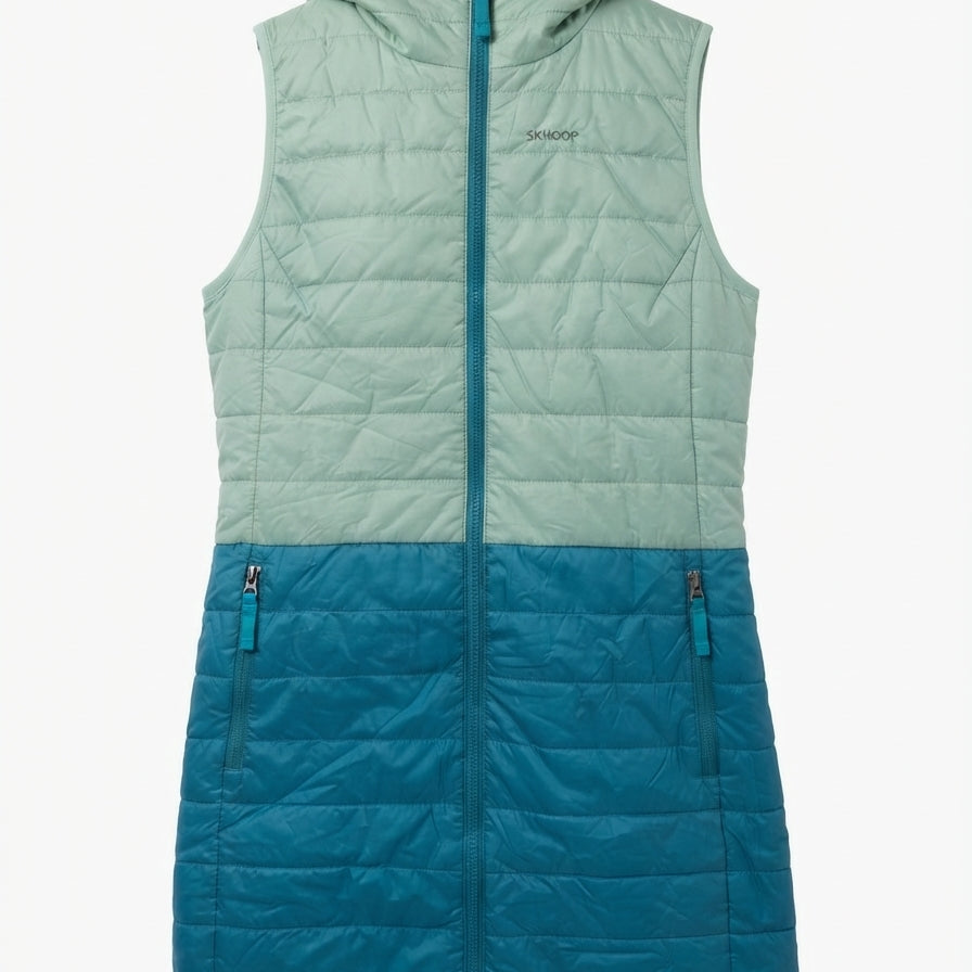 SKHoop · Airtastic Quilted Hooded Zip Long Vest · Medium · SeaGreenTurq