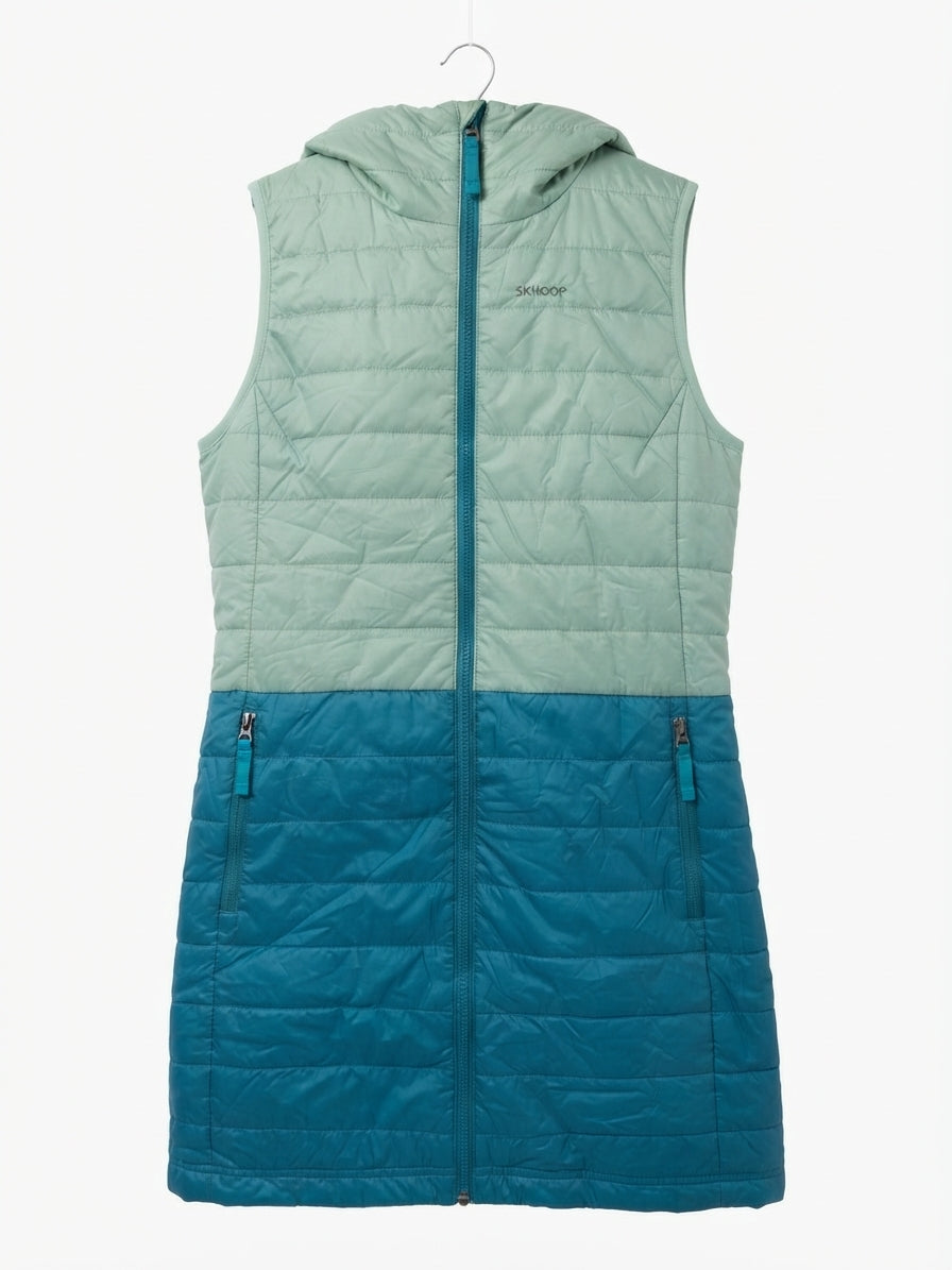 SKHoop · Airtastic Quilted Hooded Zip Long Vest · Medium · SeaGreenTurq