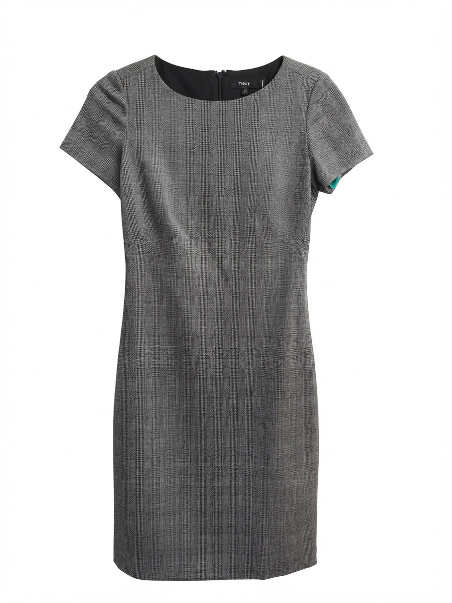 Theory · Short Sleeve Dress · 2 · Gray/Black