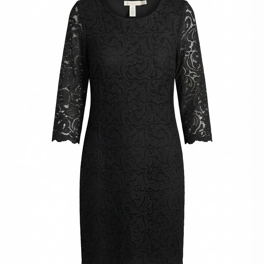Garnet Hill · Black Lace Overlay · 10 · Black