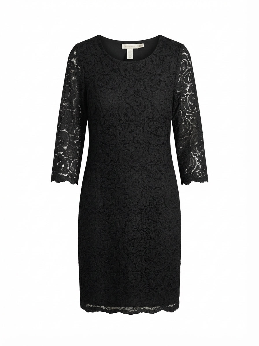 Garnet Hill · Black Lace Overlay · 10 · Black