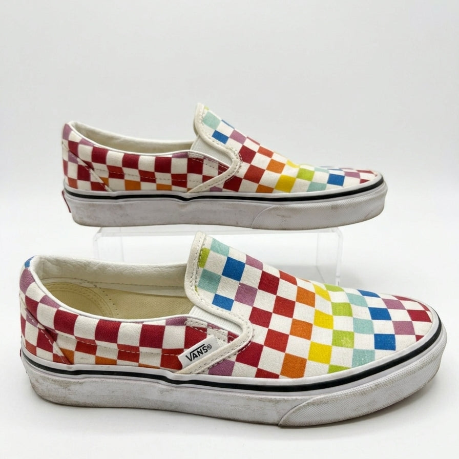 Vans · Classic Slip-On · 6.5 · Rainbow Checkerboard