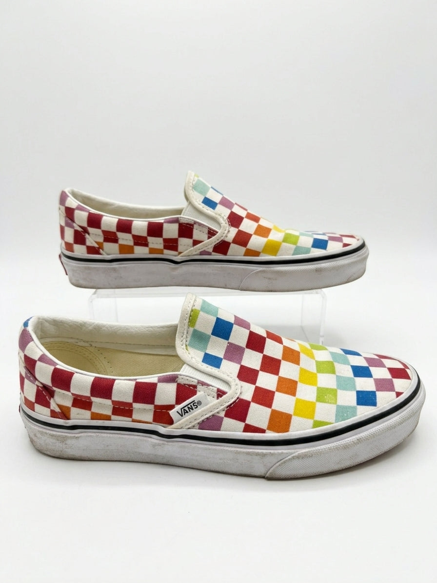 Vans · Classic Slip-On · 6.5 · Rainbow Checkerboard