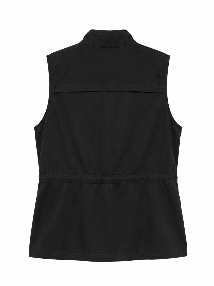 Ana · Button Up Vest · Large · Black