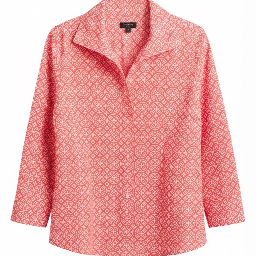 Talbots · Tile Print · MediumPetite · CoralCream
