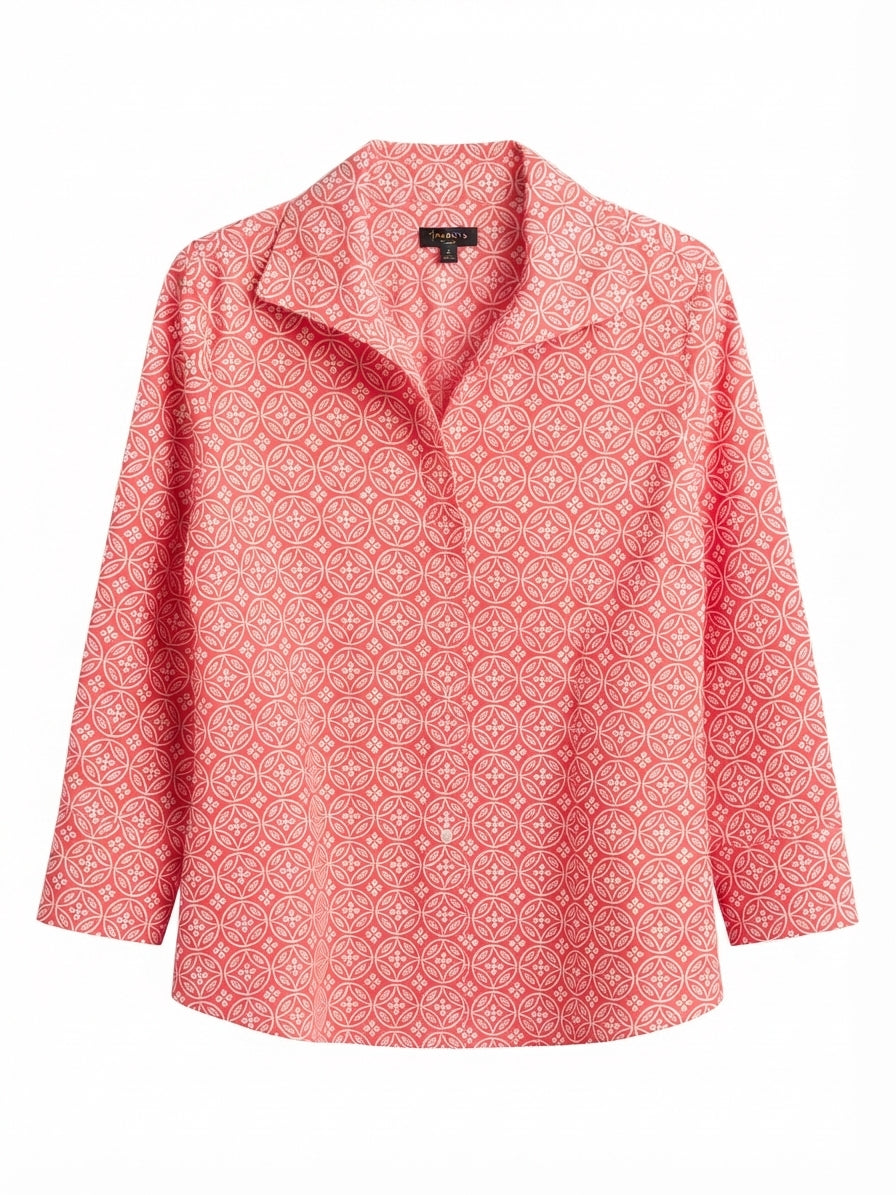 Talbots · Tile Print · MediumPetite · CoralCream