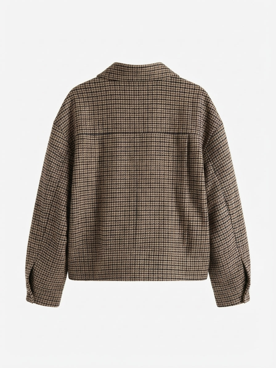 H&M · Jacket · XLarge · Beige/Brown Houndstooth