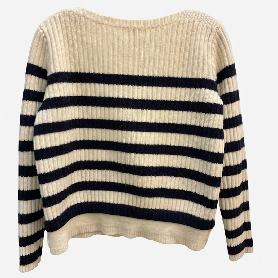 Madewell · Boatneck Striped Sweater · Medium · CreamBlk