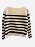 Madewell · Boatneck Striped Sweater · Medium · CreamBlk