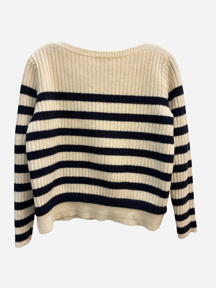 Madewell · Boatneck Striped Sweater · Medium · CreamBlk