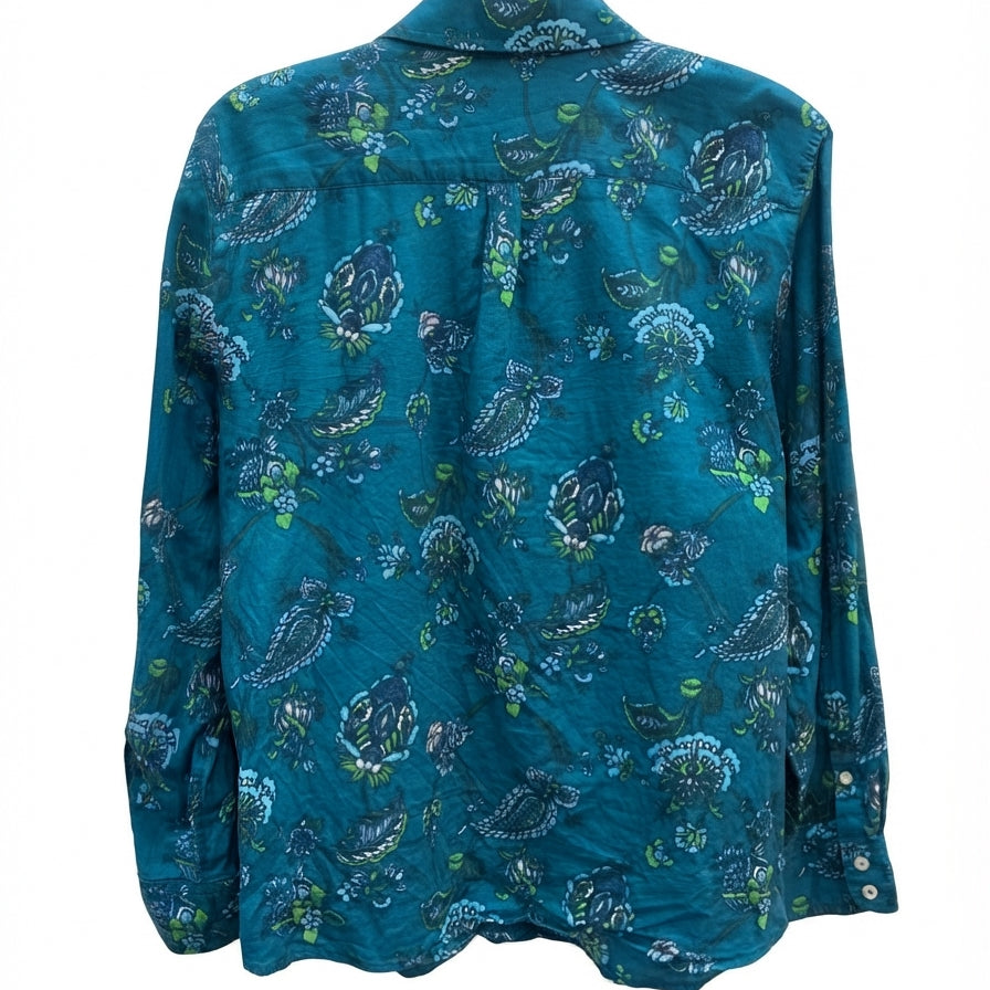 Talbots · Teal Floral Paisley Print · XLarge P
