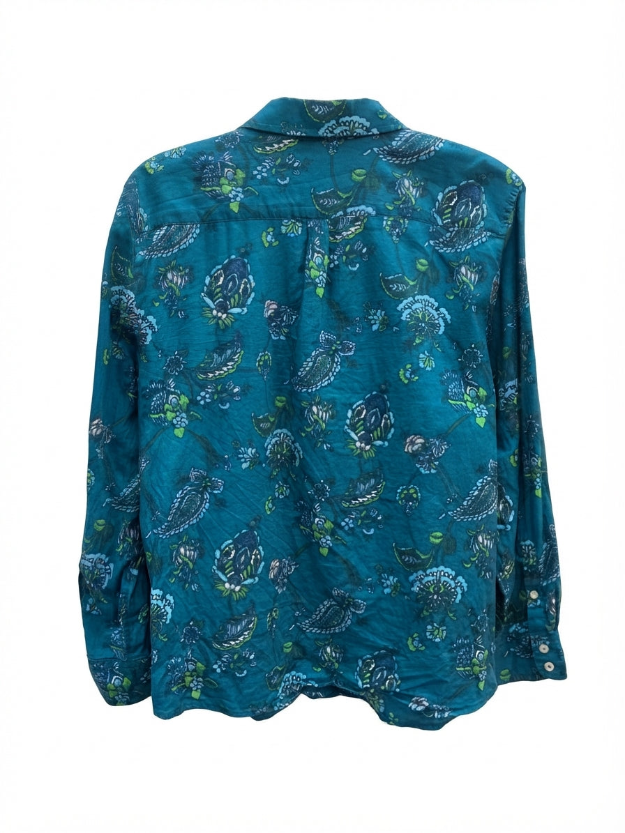 Talbots · Teal Floral Paisley Print · XLarge P