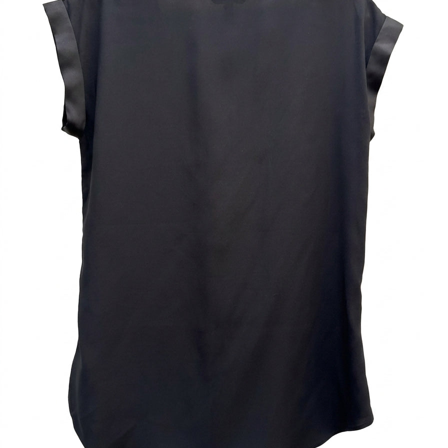Express · Cap Sleeve Top with Zipper Detail · Small · Black