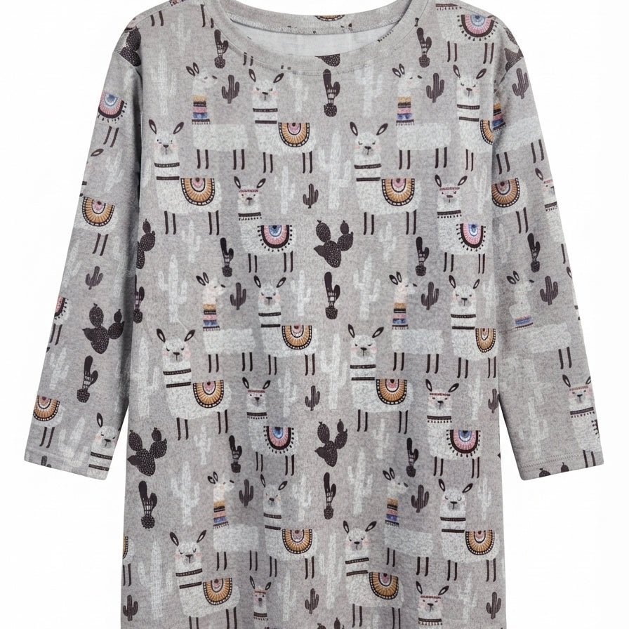 Shana · Llama + Cactus Design · 1X · GrayMulti