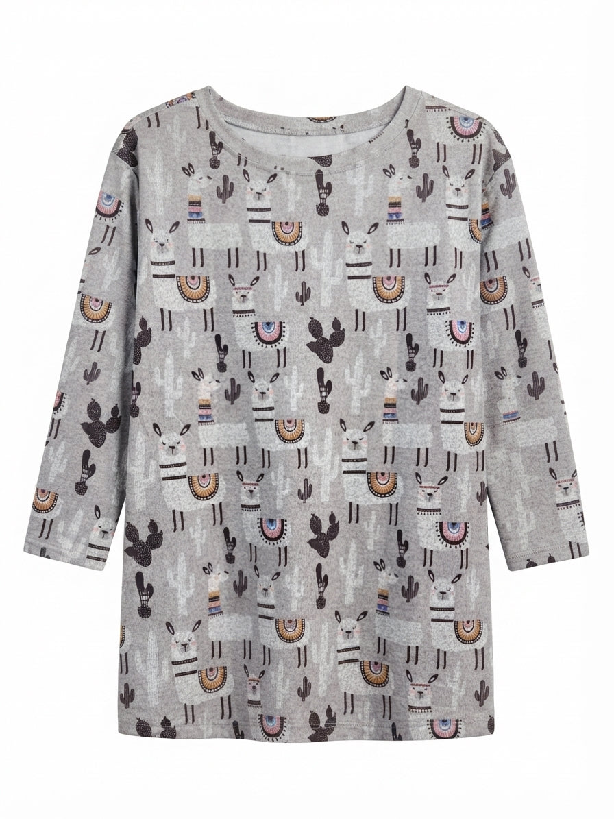 Shana · Llama + Cactus Design · 1X · GrayMulti