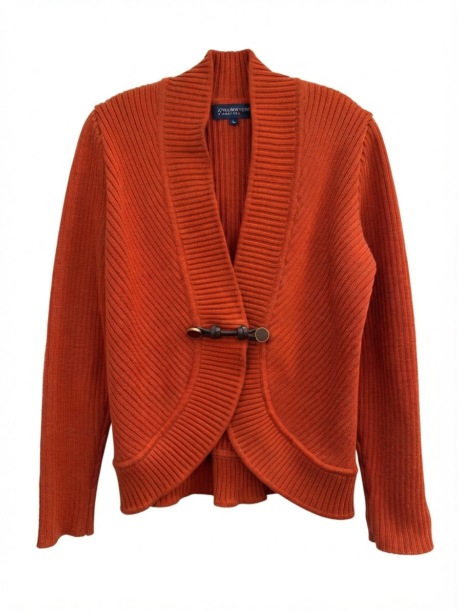 Jones New York · One Button Cardigan · Large · Burnt Orange