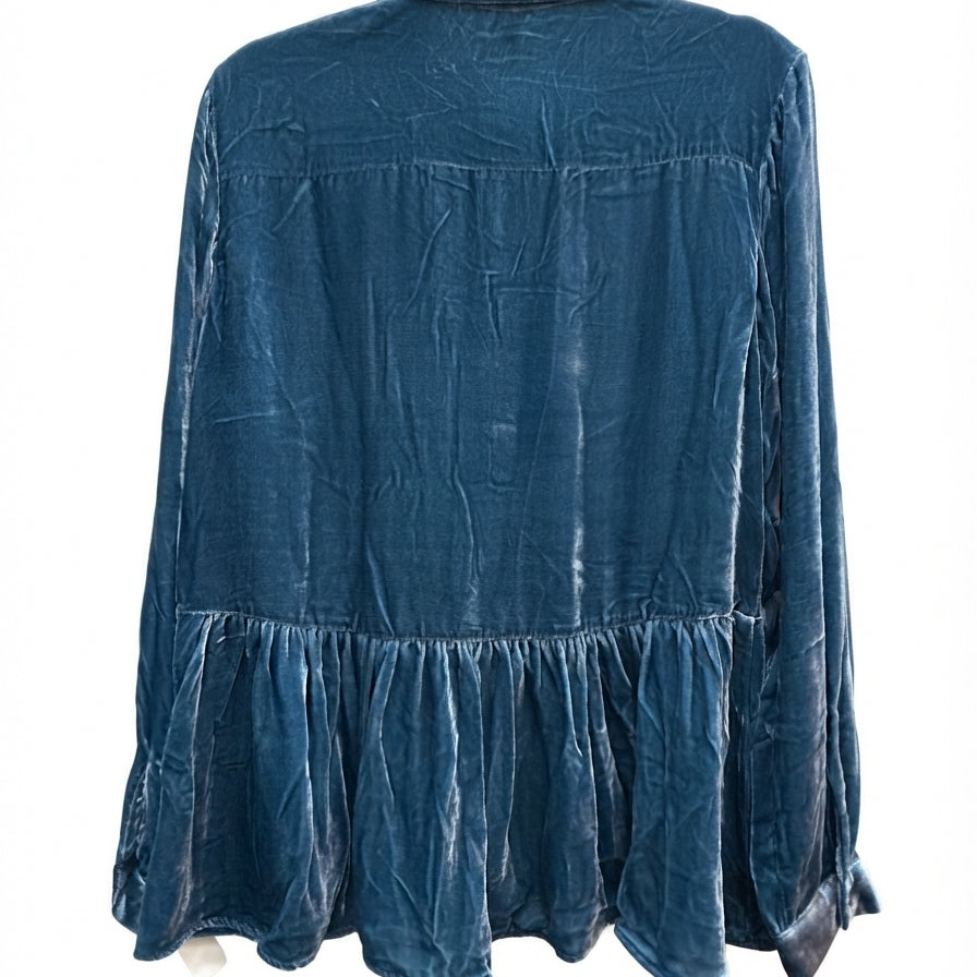Anthropologie · Peplum top · Large · Navy