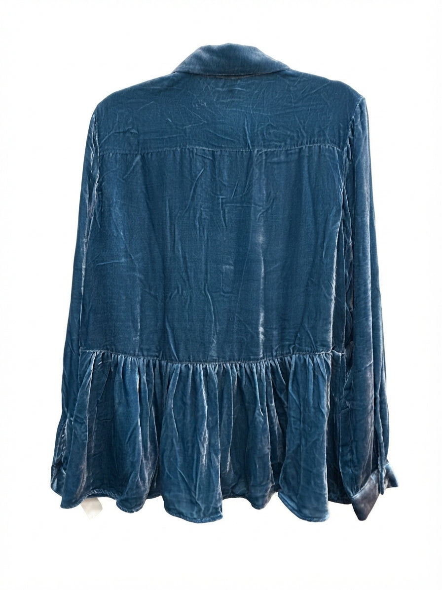 Anthropologie · Peplum top · Large · Navy