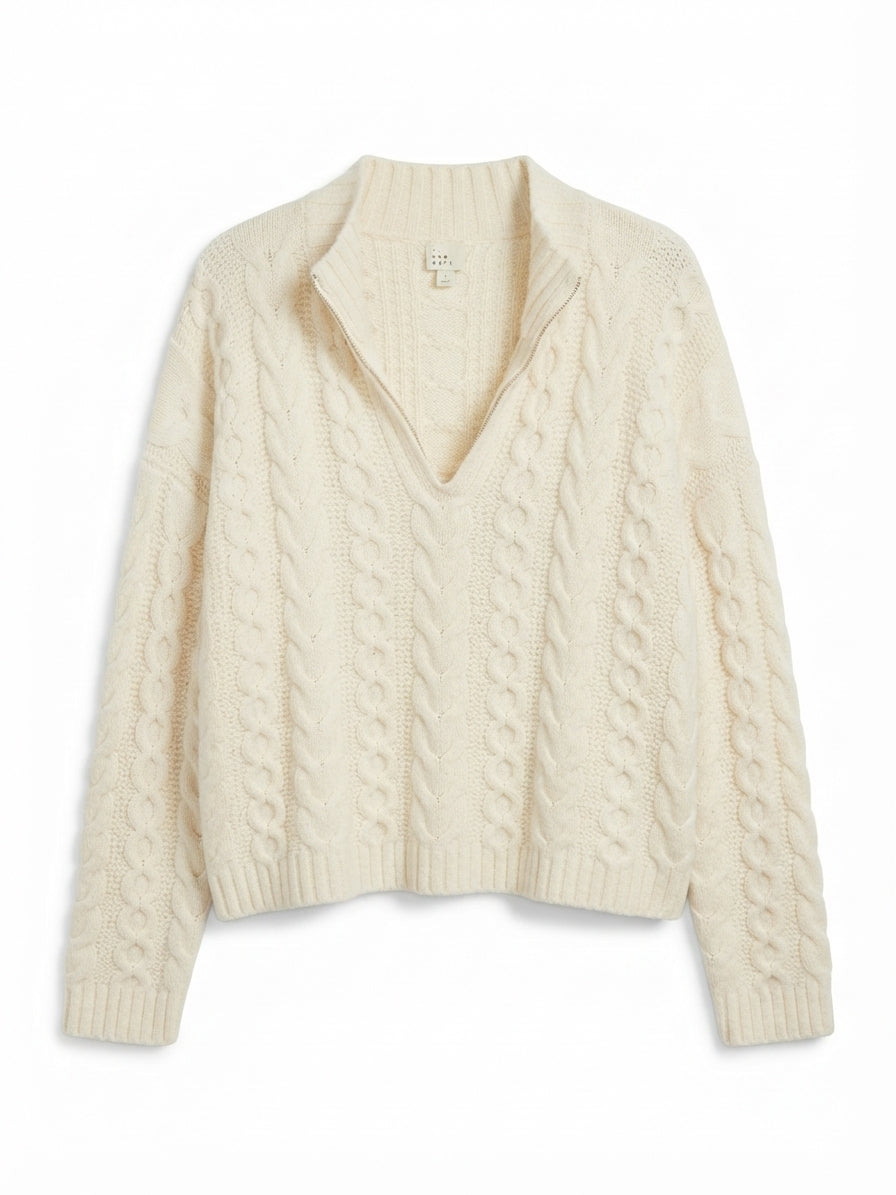 A New Day · Cable Knit · Large · Natural