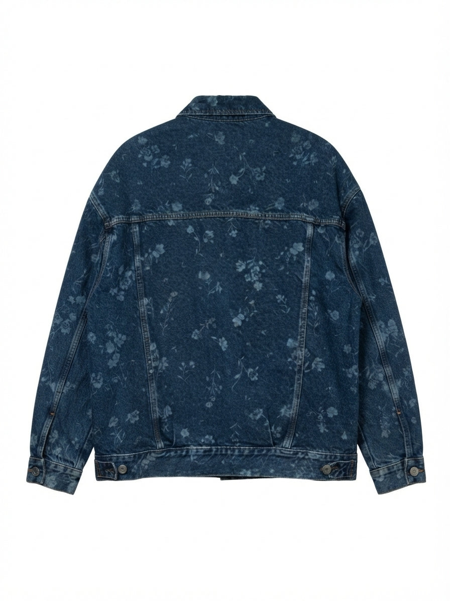 Old Navy · Floral Print Jean Jacket · Large · Blue Floral