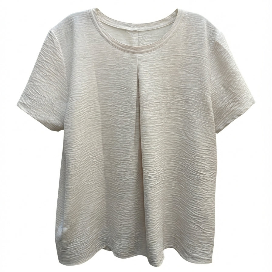 Hilary Radley · Short Sleeve Top · Large · Cream