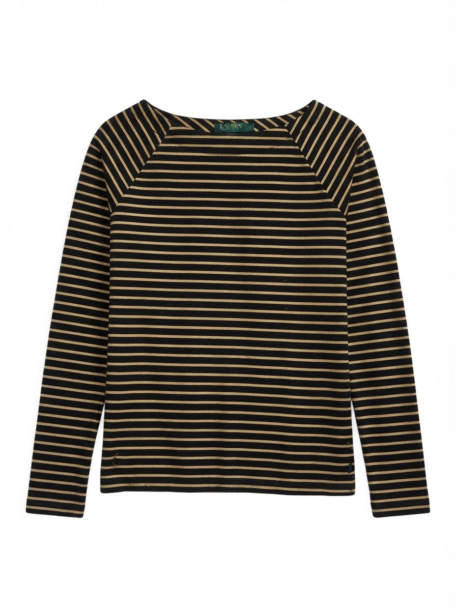 Ralph Lauren · LongSleeve Top · Large P · BlackGold Striped