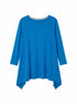 Johnny Was · Blue Floral Embroidered 3/4 Sleeve Tunic Top · Large · Blue