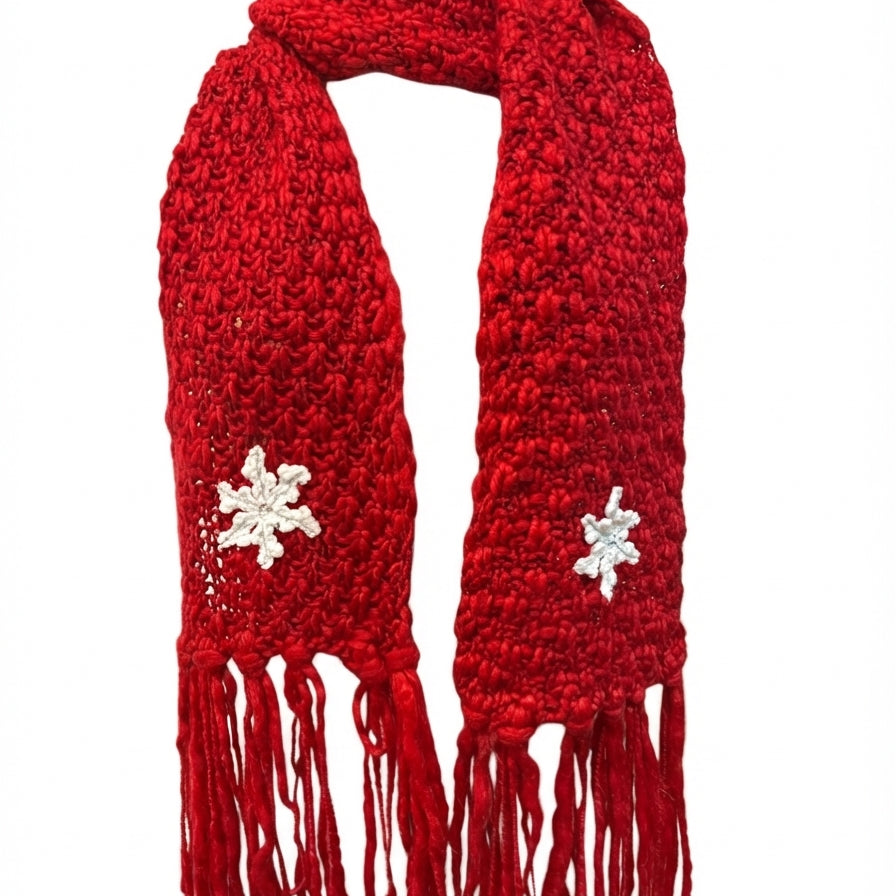 Charming Charlie · Scarf with Fringe · One Size · Red/White