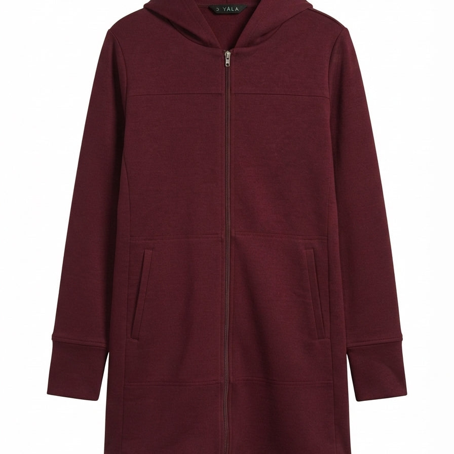 Yala · Jemma Zip-up Long · Large · Maroon