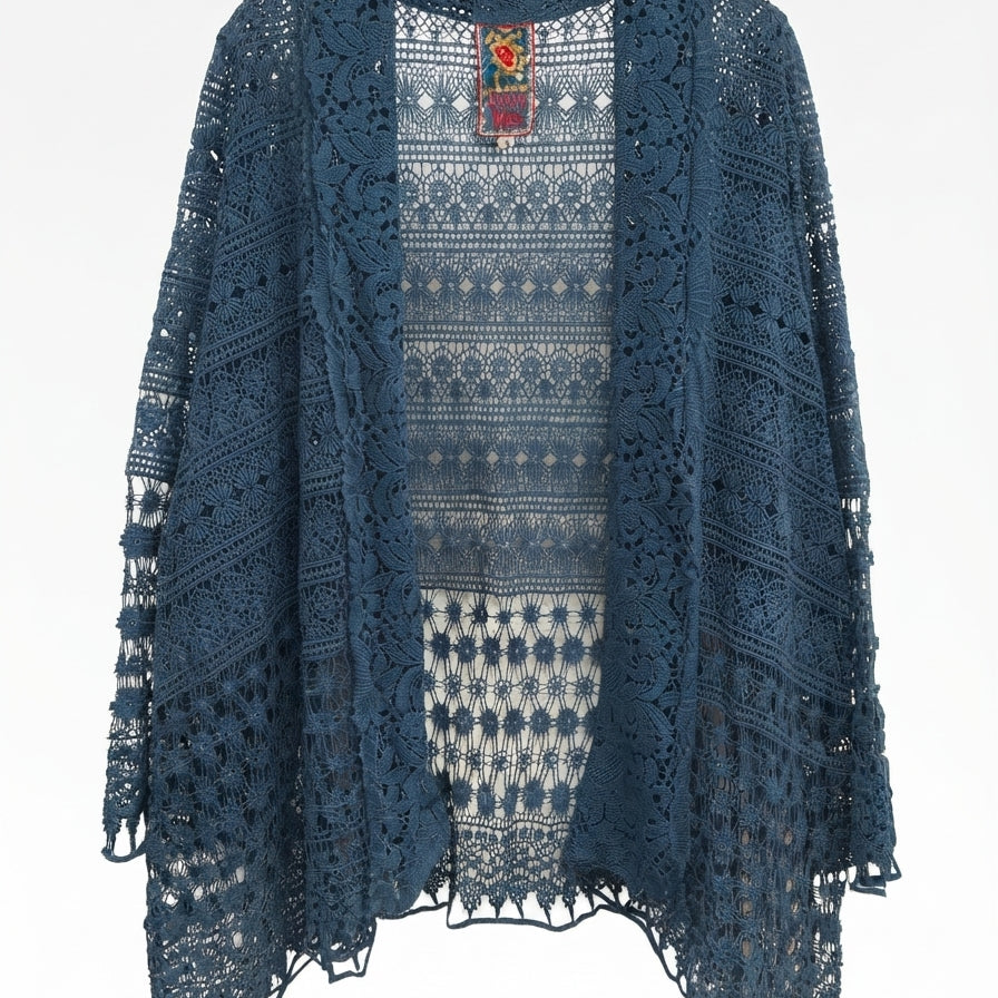 Johnny Was · Beautiful Lace Cardigan · 1X · DarkTeal
