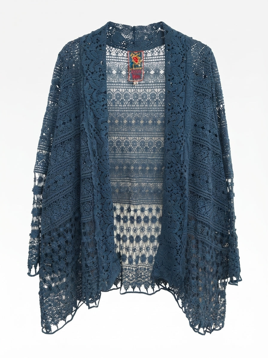 Johnny Was · Beautiful Lace Cardigan · 1X · DarkTeal