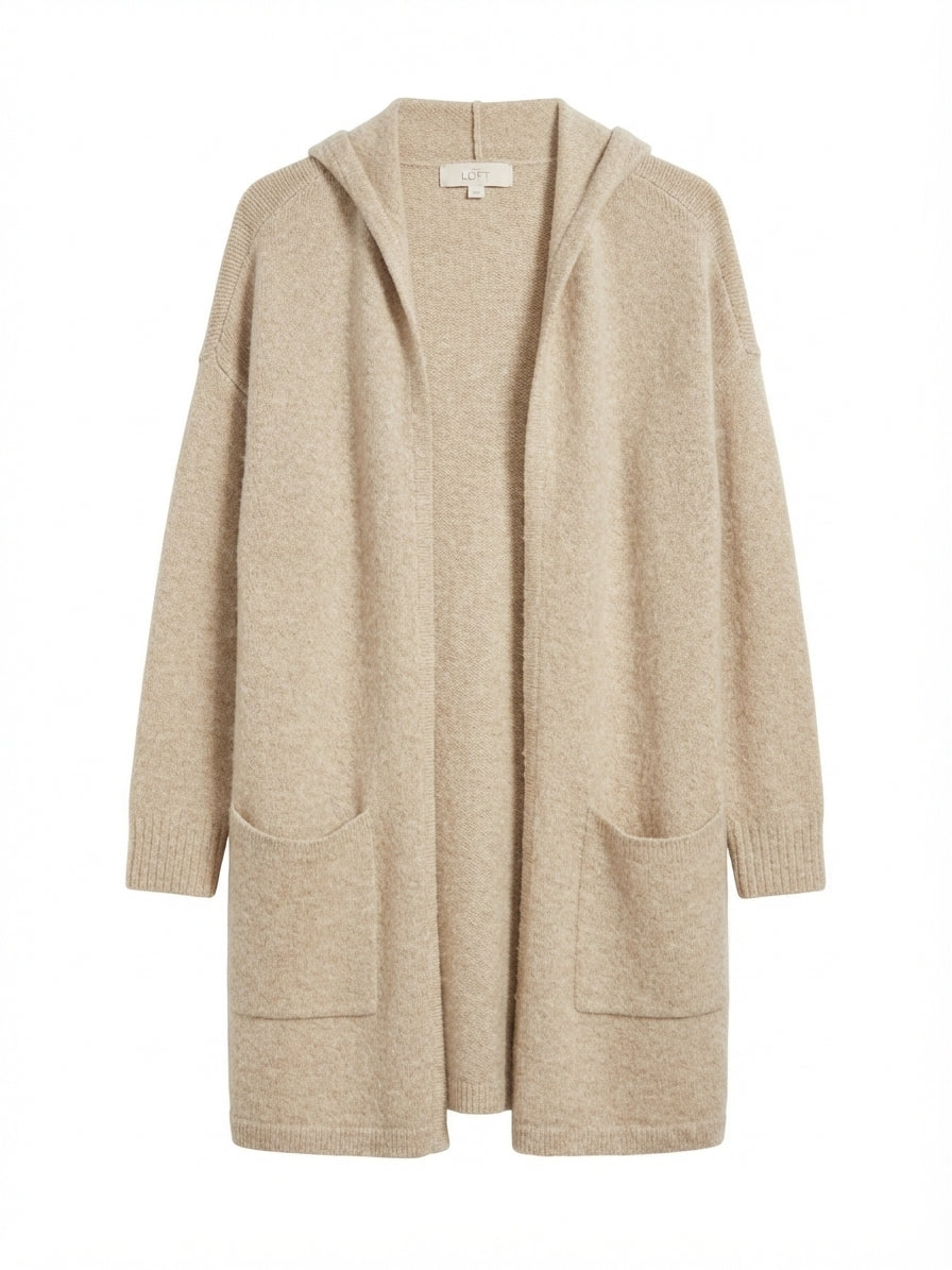 LOFT · Open Drape Cardigan · Large · Oatmeal