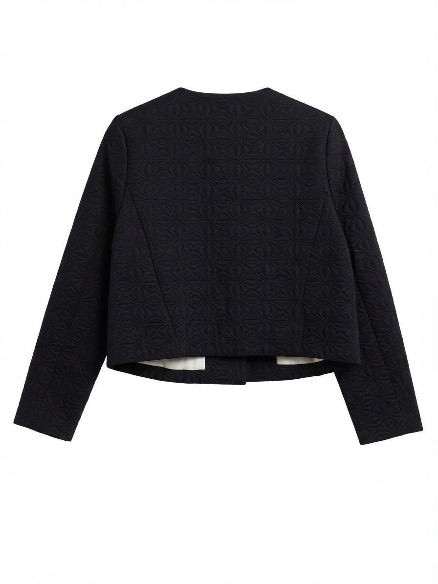 Eureka · Geotextured Snap Button Blazer · XSmall · Black