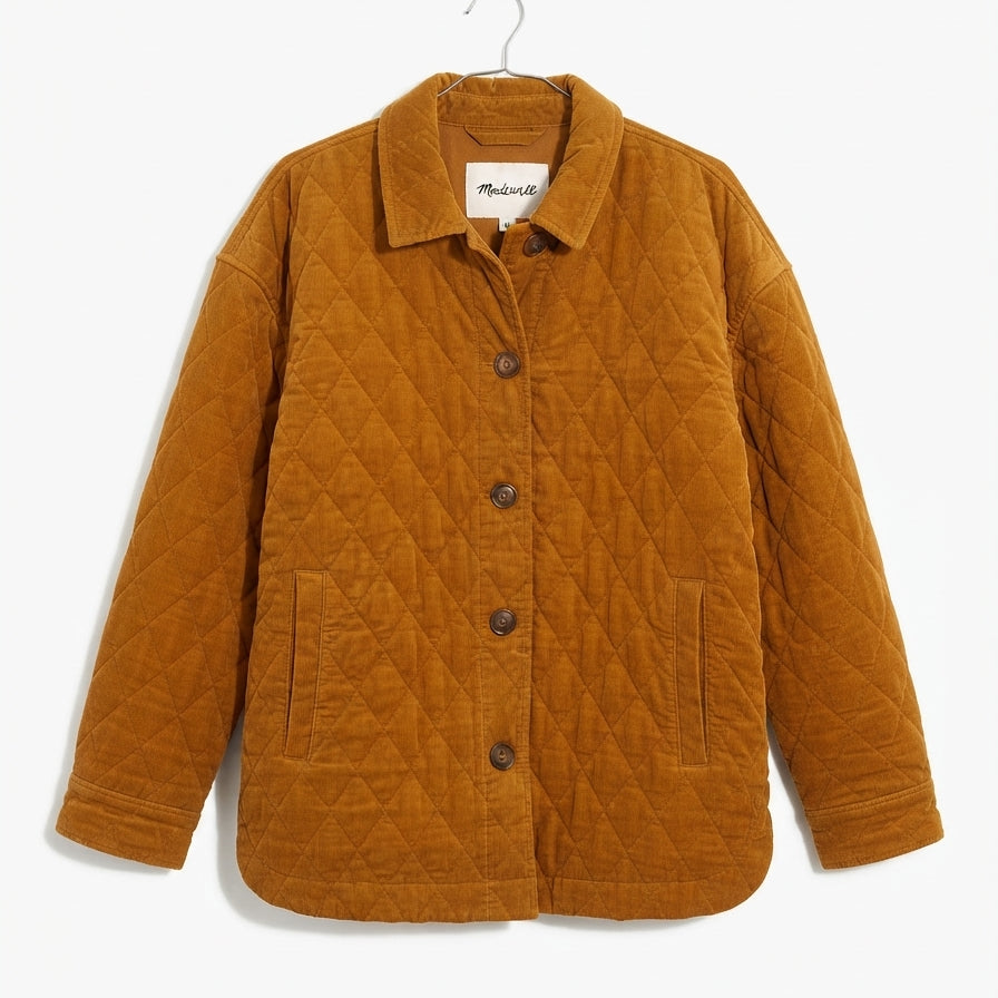 Madewell · Quilted Corduroy Jacket · Large · Caramel