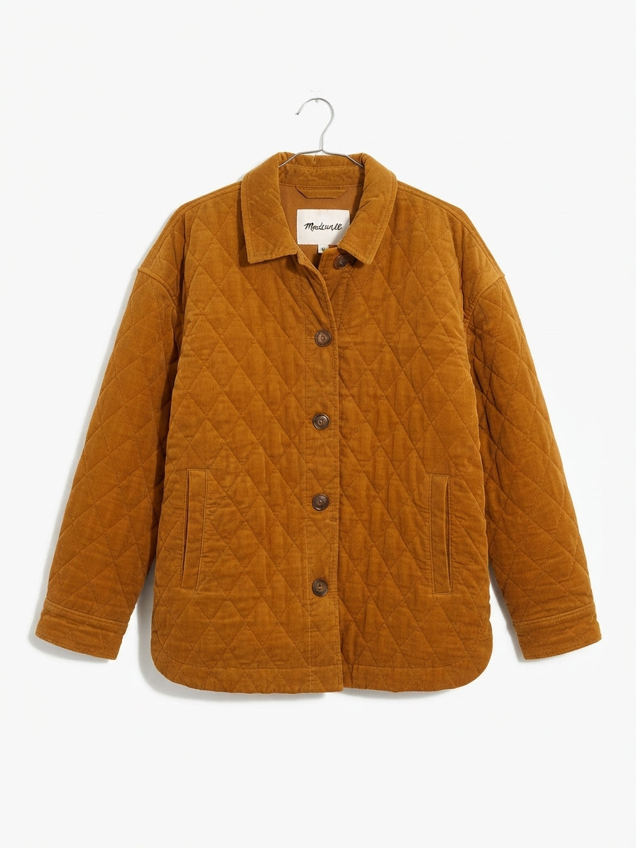 Madewell · Quilted Corduroy Jacket · Large · Caramel