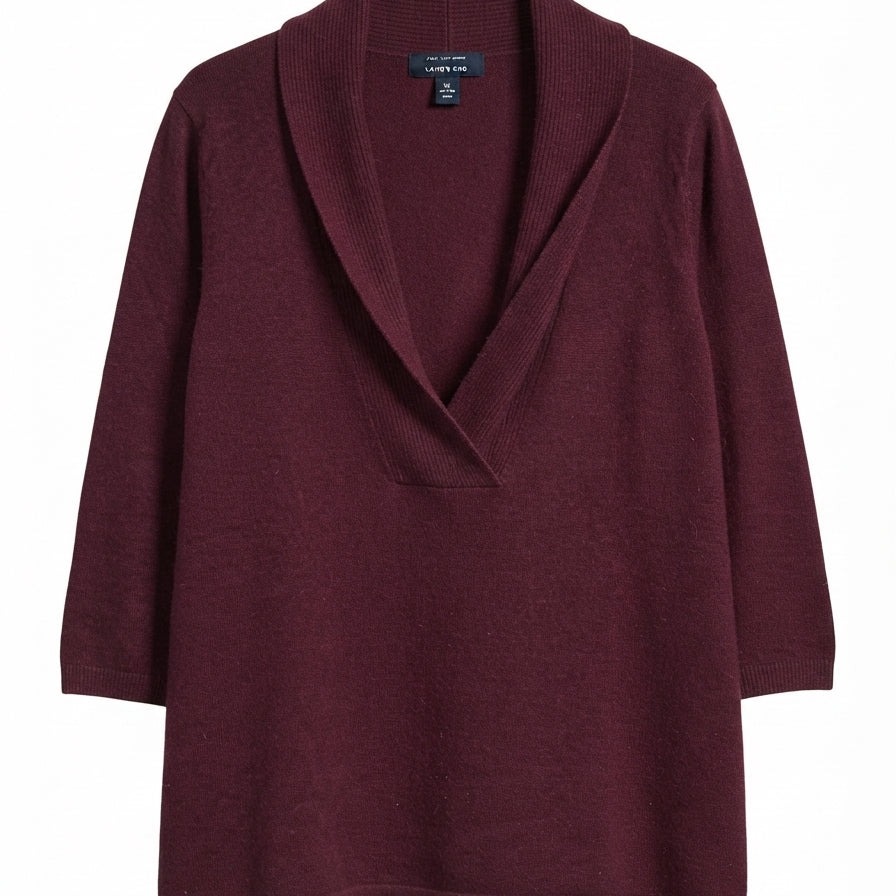 LandsEnd · Split Neck Style · 1X · Burgundy