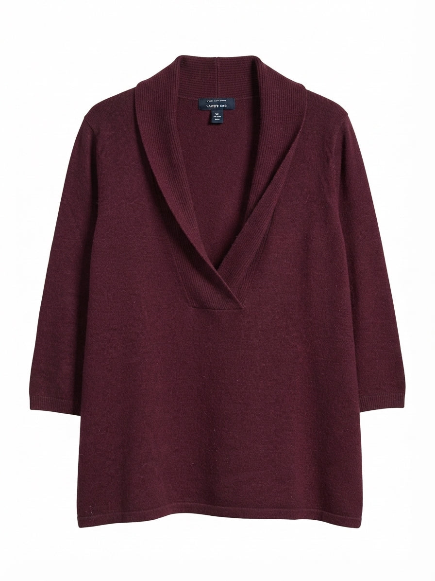 LandsEnd · Split Neck Style · 1X · Burgundy