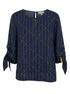 LuckyBrand · Elbow Length Top · Medium · NavyTan