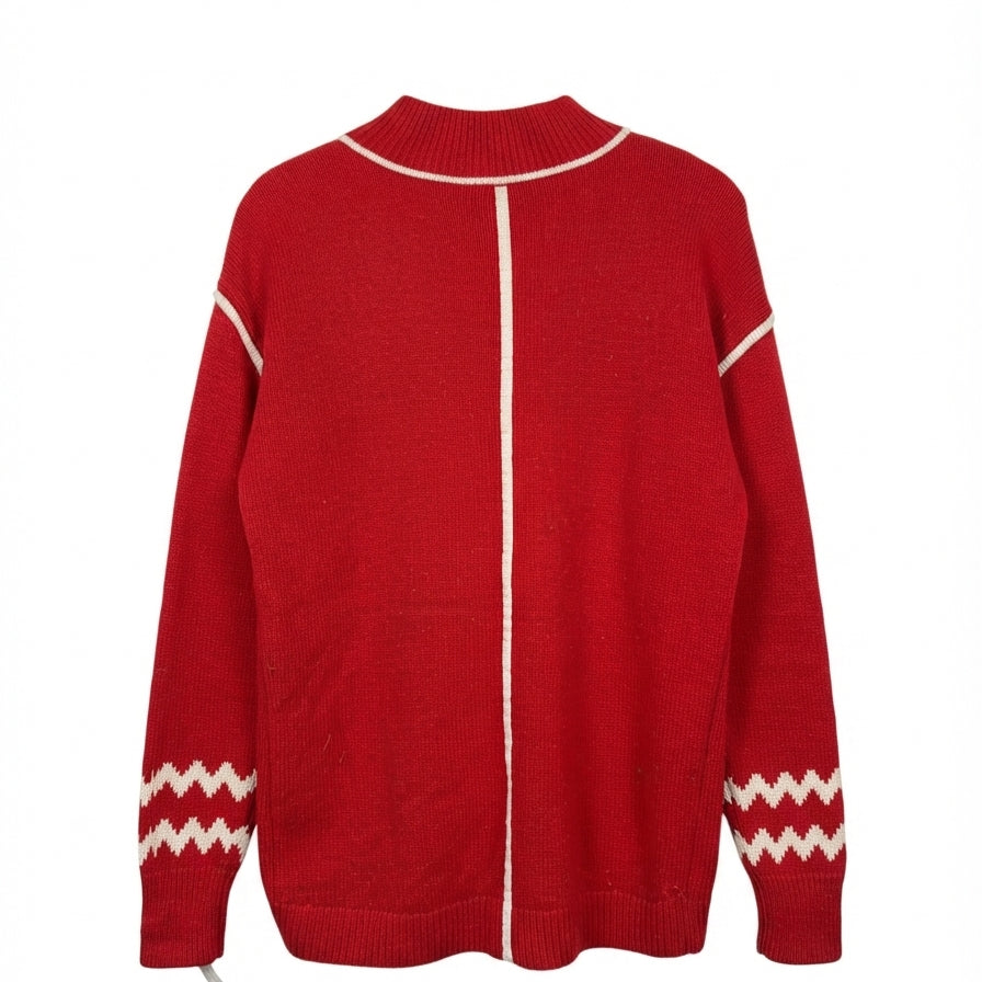 Talbots · Snowflake Mockneck · Medium · Red/White