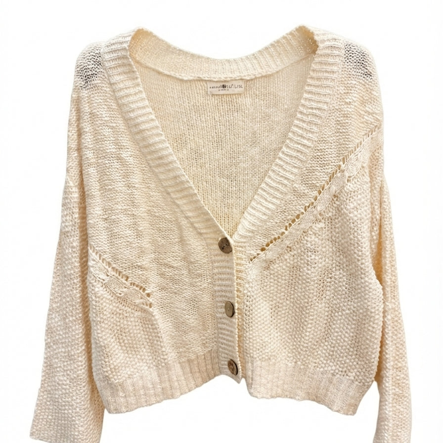 Natural Life · Button Up Cardigan · L/XL · Cream