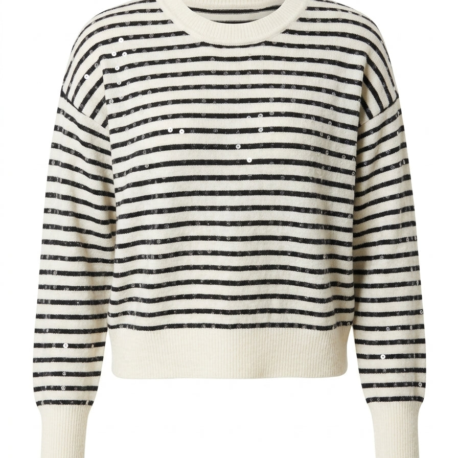 Lucy Paris · Lucy Paris Striped Sweater · Small P · Cream/Black