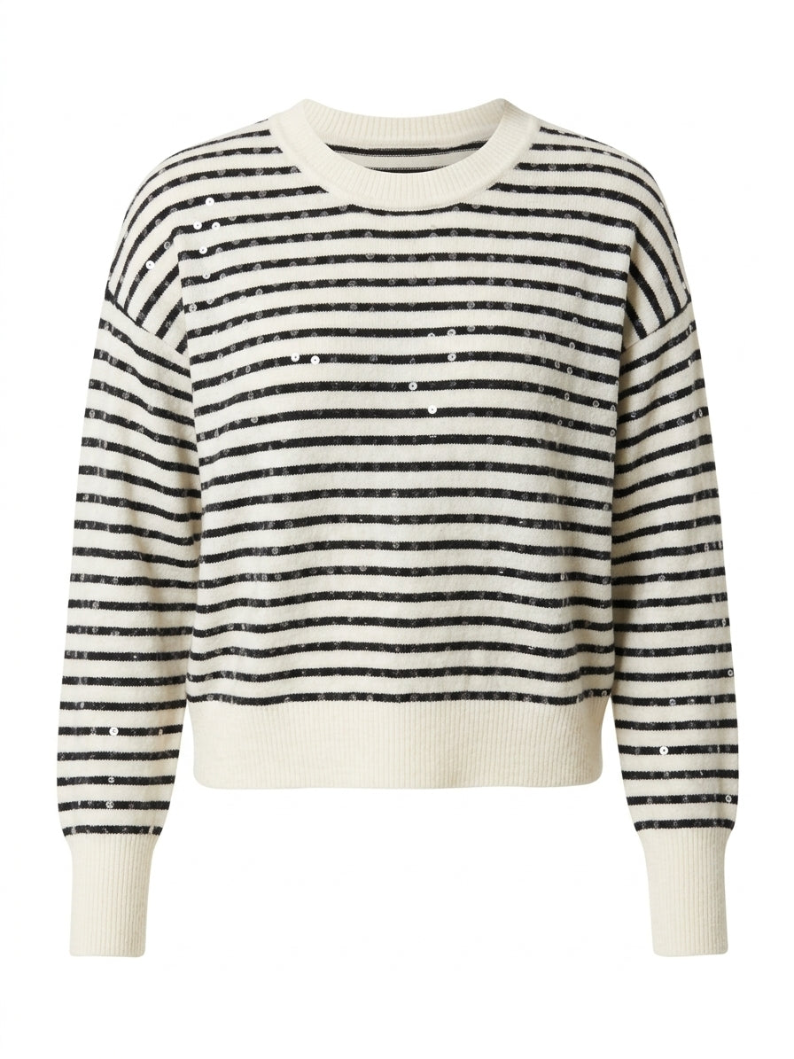Lucy Paris · Lucy Paris Striped Sweater · Small P · Cream/Black