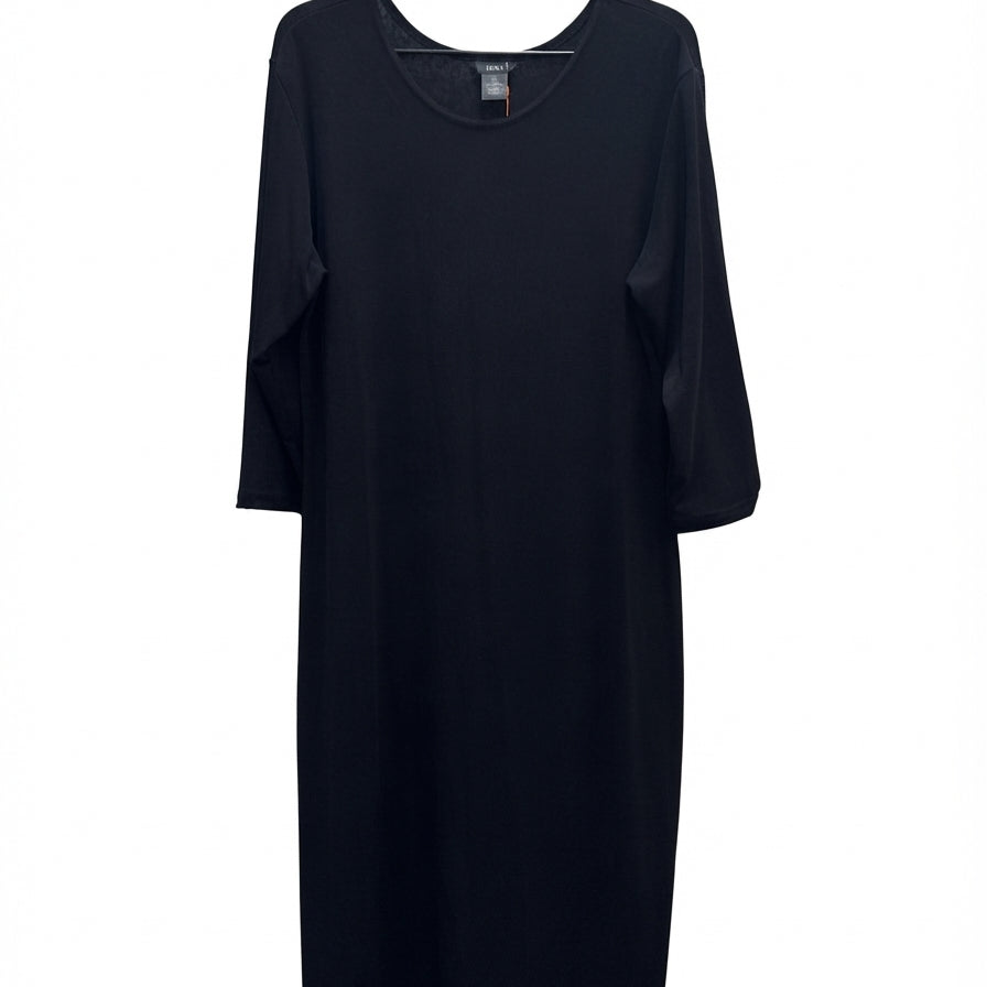 Fiore · 3/4 Sleeve Maxi Dress · 1X · Black