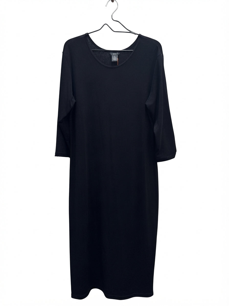 Fiore · 3/4 Sleeve Maxi Dress · 1X · Black