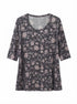 PureJill · 3/4 Sleeve Cotton/Tencel Tunic Top · XLarge · GrayPink