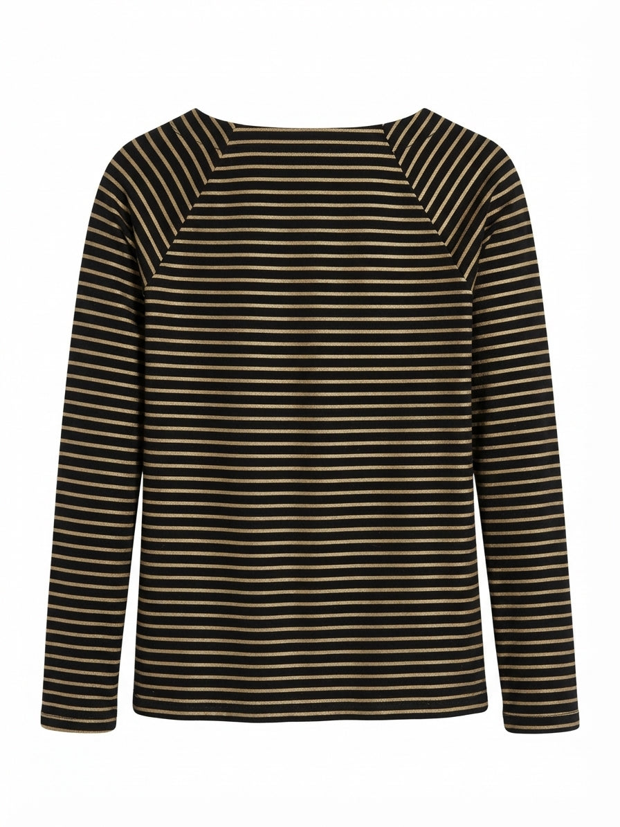 Ralph Lauren · LongSleeve Top · Large P · BlackGold Striped