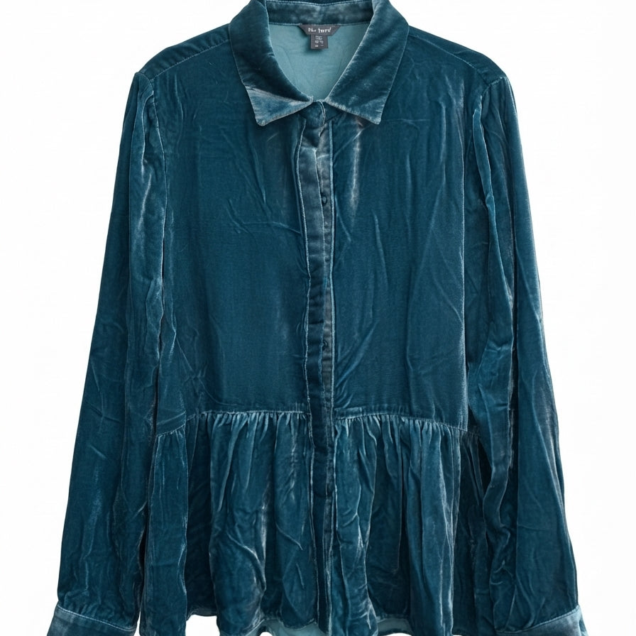 Anthropologie · Peplum top · Large · Navy