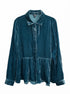 Anthropologie · Peplum top · Large · Navy